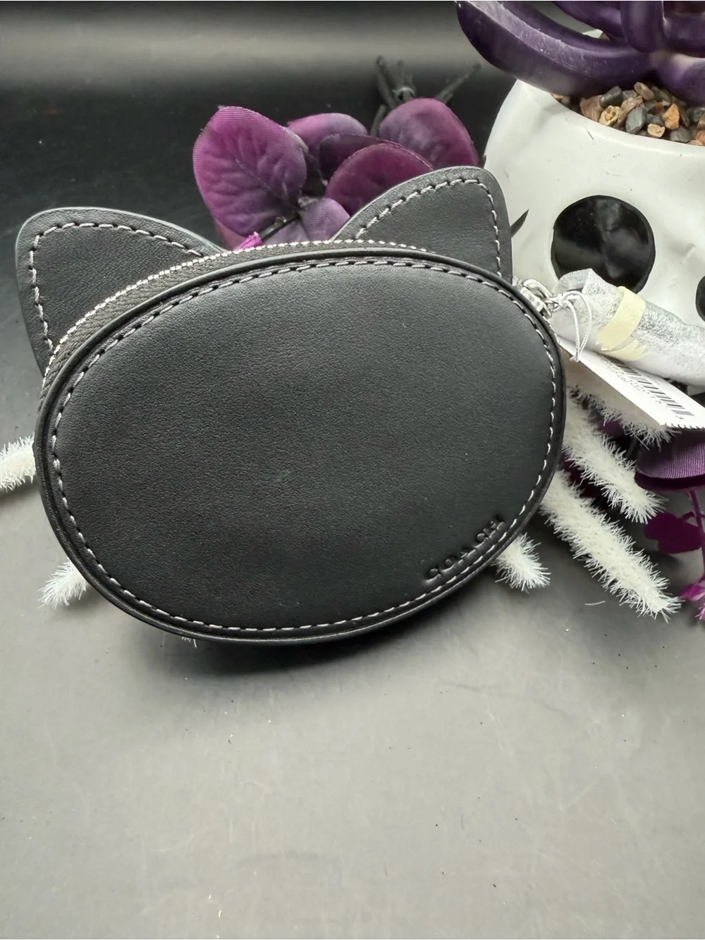 Coach Black Cat-Shaped Coin Purse - Women Accessories